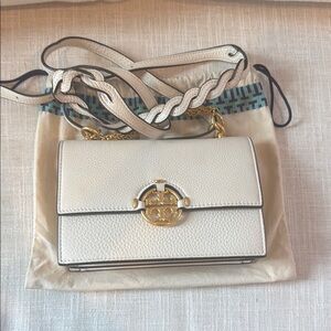 Tory Burch Small White Leather Crossbody Bag